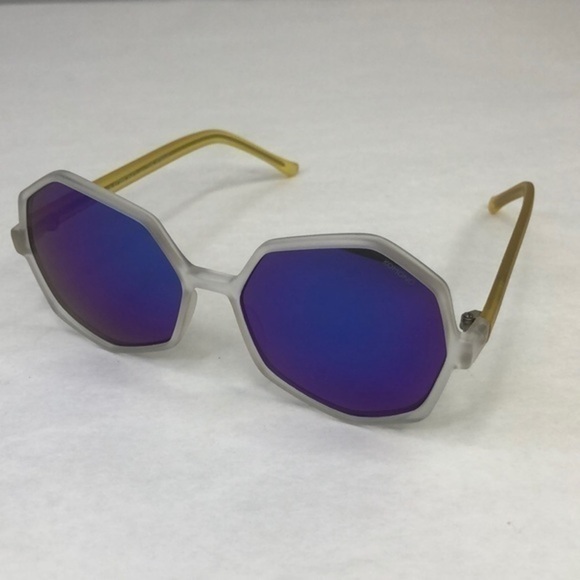 NEW KOMONO sunglasses Bonnie Ice Lemon Clear Blue Neon - Picture 10 of 13